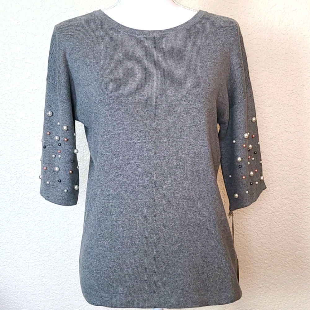 NWT A New Day sweater with faux pearls, S